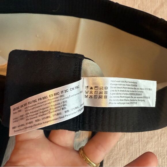 NWT Syrokan Full Coverage Sports Bra HIgh Impact 32C Black Padded Bounce Control - Picture 5 of 5